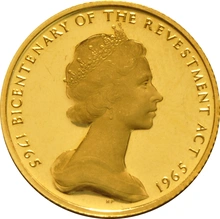 1965 Isle of Man Gold Sovereign Coin Bicentenary of the Revestment Act 23.5ct