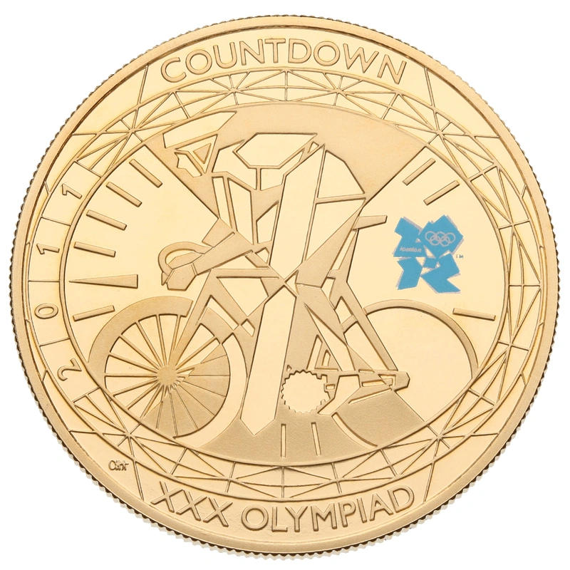 2011 Proof Gold £5 Coin Quintuple Sovereign Countdown to London Olympics Cycling