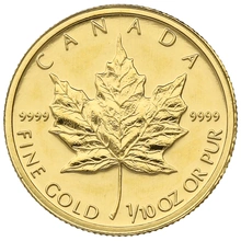 2004 1/10oz Canadian Maple Leaf Gold Coin
