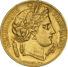 1849 20 French Francs Gold Coin Ceres A NGC AU53