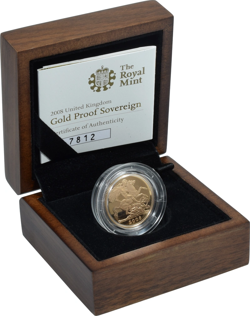 2008 Proof Gold Sovereign Boxed