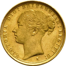 1886 Gold Sovereign Coin Queen Victoria Young Head Sydney