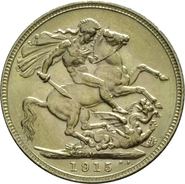 1915 Gold Sovereign Coin George V Melbourne