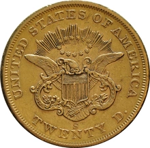 1857 $20 Gold Coin Double Eagle Liberty Head San Francisco