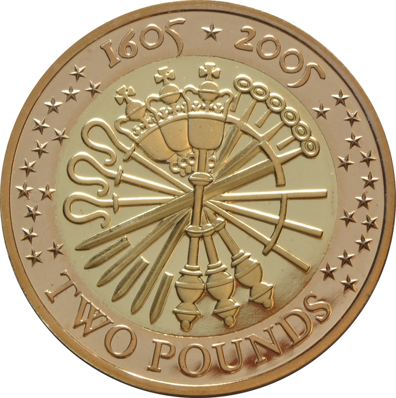 2005 Proof £2 Coin Gold Double Sovereign 400th Anniversary Gunpowder Plot