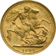 1888 Gold Sovereign Coin Queen Victoria Jubilee Head Sydney