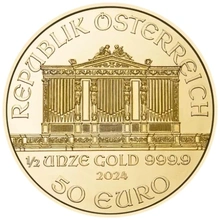 2024 1/2oz Austrian Gold Philharmonic Coin