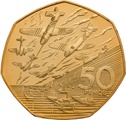 Gold Fifty Pence Piece - larger size