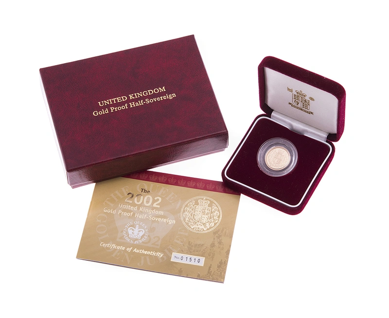 2002 Proof Gold Half Sovereign Boxed