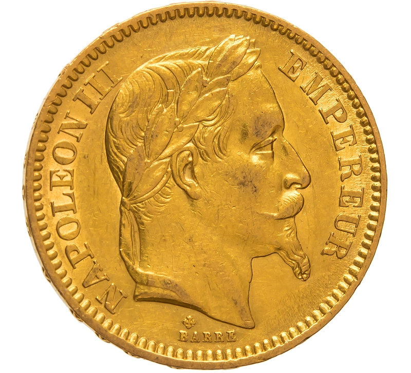 1864 20 French Francs Gold Coin Napoleon III BB