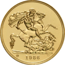 1986 Gold £5 Coin Brilliant Uncirculated Boxed