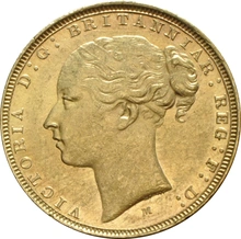 1882 Gold Sovereign Coin Queen Victoria Young Head Melbourne