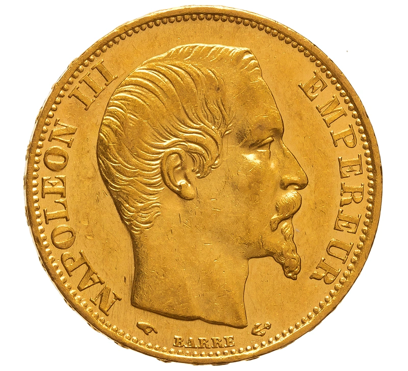 1859 20 French Francs Gold Coin Napoleon III A