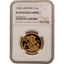 1996 Proof £2 Coin Gold Double Sovereign NGC PF69