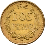 Mexican Dos 2 Pesos Gold Coin