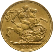 1909 Gold Sovereign Coin Edward VII