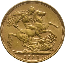 1898 Gold Sovereign Coin Queen Victoria Old Head