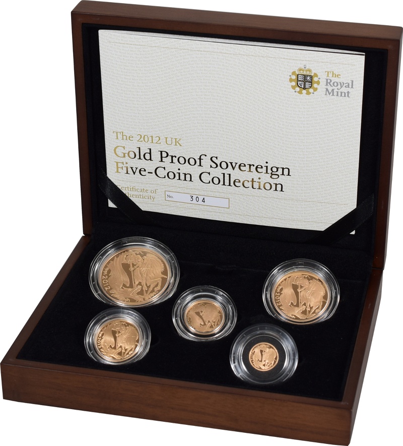 2012 Gold Proof Sovereign Five Coin Set
