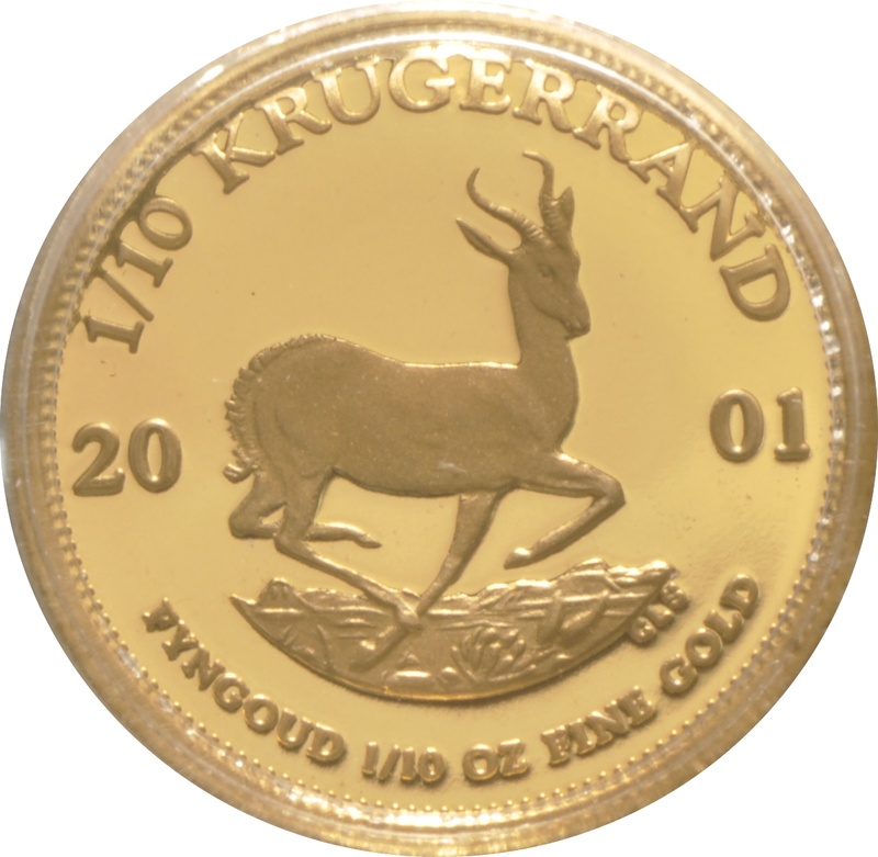 2001 Proof Tenth Ounce Krugerrand - coin only