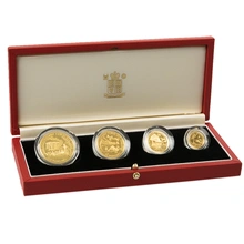 1992 Solomon Islands 50th Anniversary Battle of Coral Sea 4 Coin Gold Proof Set Boxed