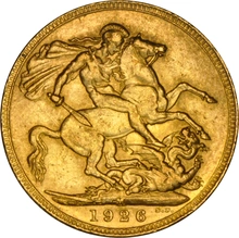 1926 Gold Sovereign Coin George V Melbourne NGC MS60