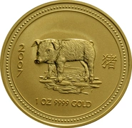 2007 Year of the Pig Gold Coin 1oz Perth Mint Australian Lunar Series