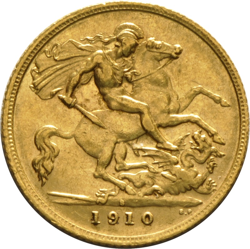 1910 Gold Half Sovereign - King Edward VII - S