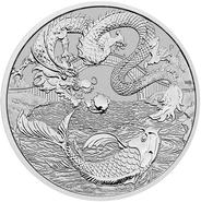 2023 Dragon and Koi Silver Coin 1oz Perth Mint Australian Myths & Legends