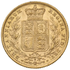 1886 Gold Sovereign Coin Queen Victoria Young Head Shield Back Sydney