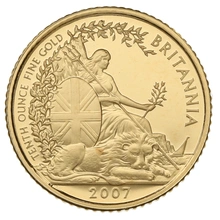 2007 Proof 1/10oz Gold Britannia Coin Boxed