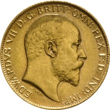 1909 Gold Half Sovereign - King Edward VII - London