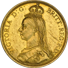 1887 £2 Coin Gold Double Sovereign Victoria Jubilee Head NGC MS60