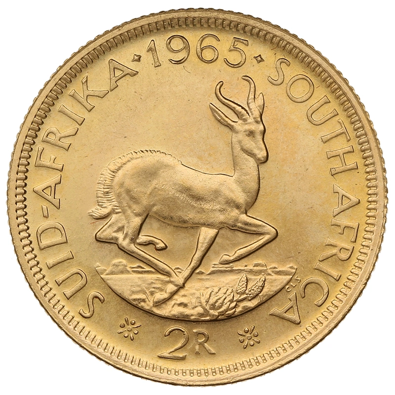 1965 R2 Gold Coin 2 Rand South Africa
