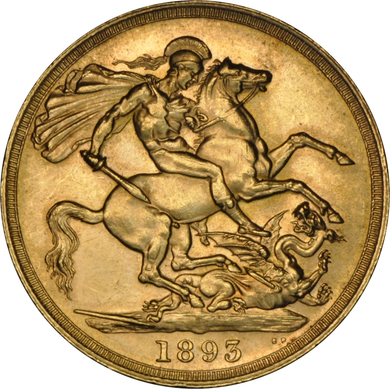 1893 £2 Coin Gold Double Sovereign Victoria Veiled Head NGC MS61