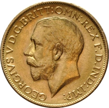 1916 Gold Sovereign Coin George V Melbourne
