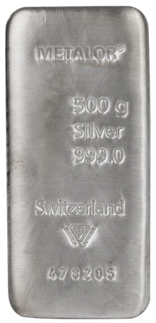 500g Silver Bar Metalor