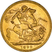 1899 Gold Sovereign Coin Queen Victoria Old Head Perth NGC AU58
