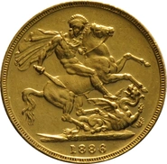 1886 Gold Sovereign Coin Queen Victoria Young Head Melbourne