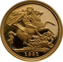 1991 Proof Gold Half Sovereign Boxed