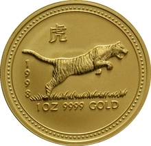 1998 Year of the Tiger Gold Coin 1oz Perth Mint Australian Lunar Series