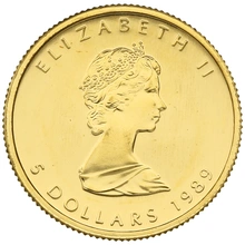 1989 1/10oz Canadian Maple Leaf Gold Coin