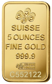 5oz Gold Bar Lady Fortuna Minted PAMP