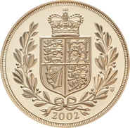 2002 Proof Gold £5 Coin Quintuple Sovereign