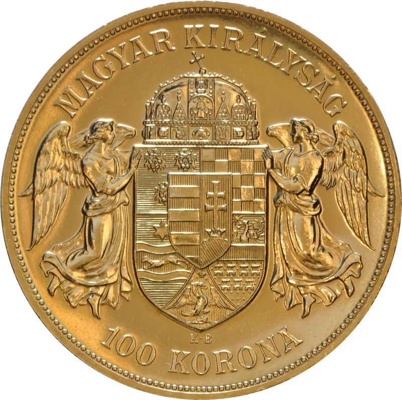 1908 Hungarian 100 Korona Gold Coin