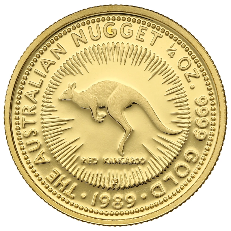 1989 1/4oz Australian Kangaroo Gold Nugget Coin