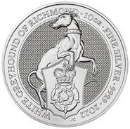 2022 10oz White Greyhound of Richmond Silver Coin Queen's Beasts