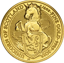 2018 1/4oz Unicorn of Scotland Gold Coin Queen's Beasts