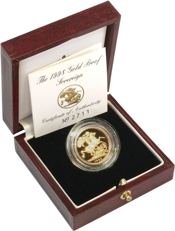 1998 Proof Gold Sovereign Boxed