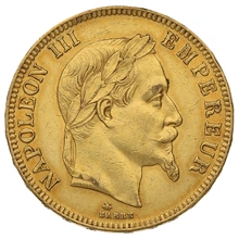 French 100 Francs Gold Coin Laureate Head