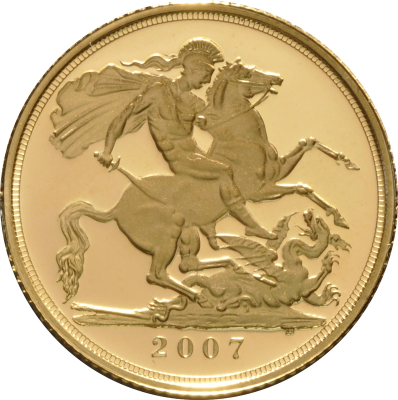 2007 Proof Gold Sovereign Coin Elizabeth II Fourth Head